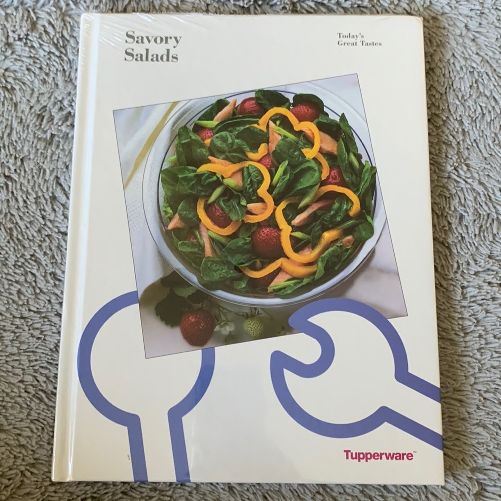 Tupperware Hardcover Savory Salad Cookbook. New in sealed plastic